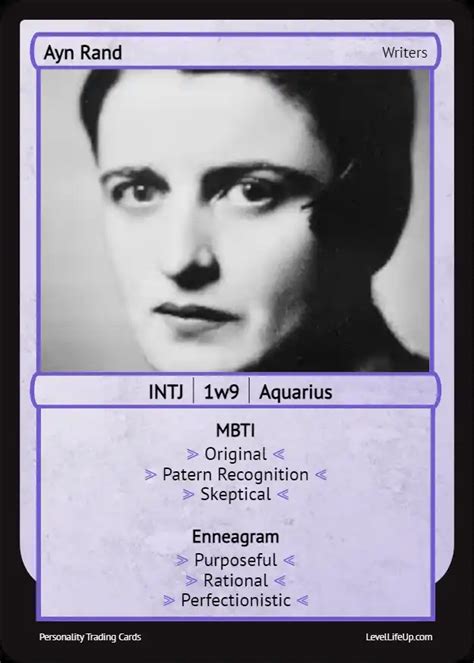 Ayn Rand Enneagram MBTI Personality Type Level Life Up
