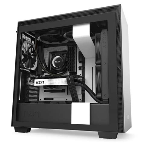 Compact Mid Tower Case With Tempered Glass H710 Whitematte Black Nzxt