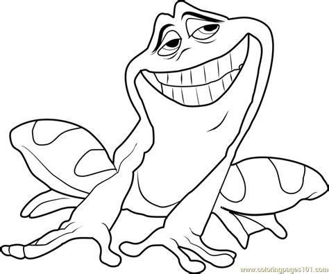 Prince Naveen As Frog Coloring Page For Kids Free The