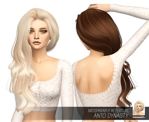 Sims 4 Hairs Miss Paraply Anto`s Dynasty Hair Retextured