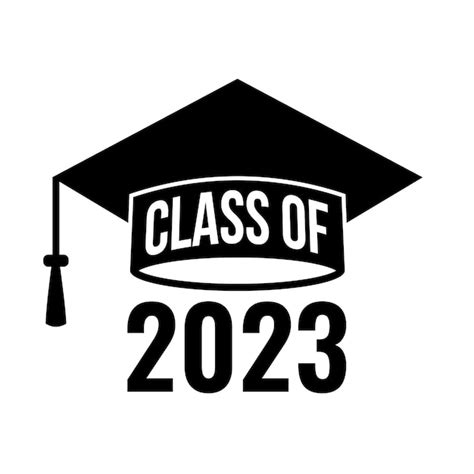 Premium Vector Class Of 2023 Lettering On Graduation Cap