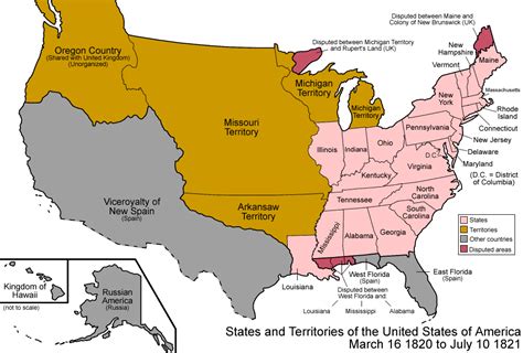 Map Of The United States 1820 Map Of The United States