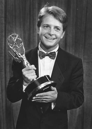 Michael J Fox With Emmy Award — Calisphere