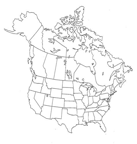 Blank Us And Canada Map Printable Printable Map Of The United States