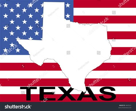 Map Texas On American Flag Illustration Stock Vector Royalty Free