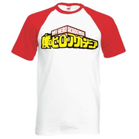 My Hero Academia Logo Raglan Baseball T Shirt Ebay