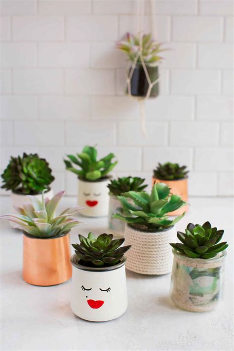 Make a few planters in different patterns for an eclectic look. 5 Easy DIY Glass Planters - A Beautiful Mess