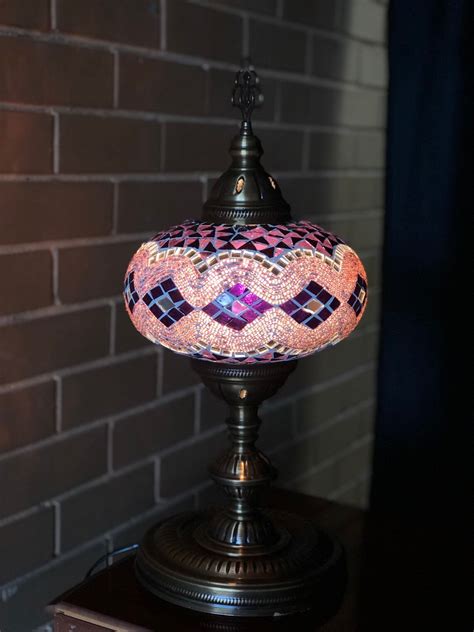 Mosaic Table Lamp Turkish Handcrafted Authentic Etsy