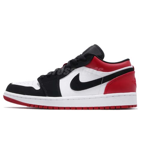 Nike Air Jordan 1 Low Black Toe White Black Gym Red Aj1 Sneakers Shoe