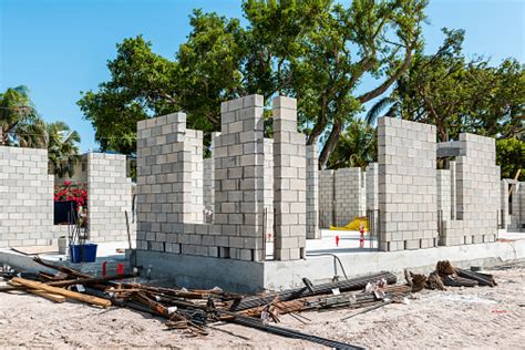 Cement Concrete Construction Of House On Street In Florida City Island