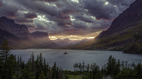 3840x2160 Sunset At St Mary Lake Glacier National Park 5k 4k Hd 4k