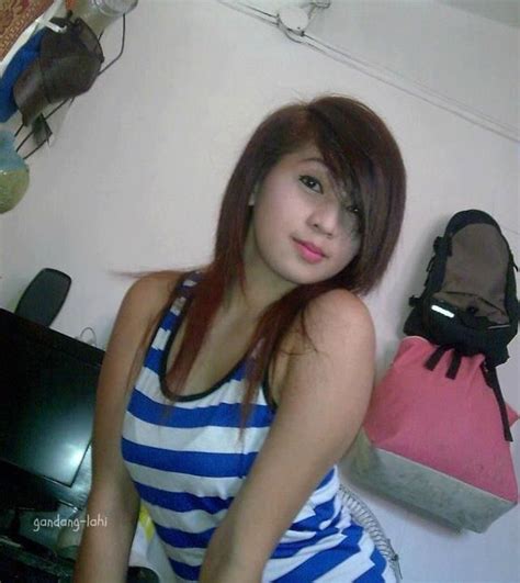 Beautiful Filipina Babe In A White And Blue Striped Shirt Pinaybabe