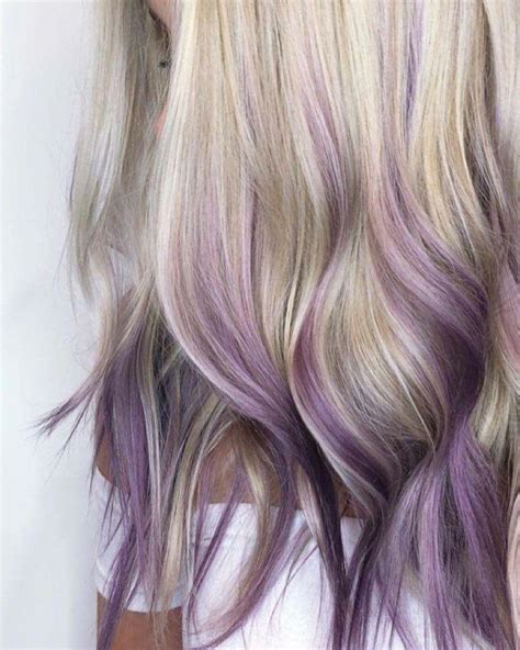 Wear your hair down on date night and pair the look with a bold red lip to serve up fierce vibes! Blonde to Lilac to Medium #blondeombre | Purple blonde ...