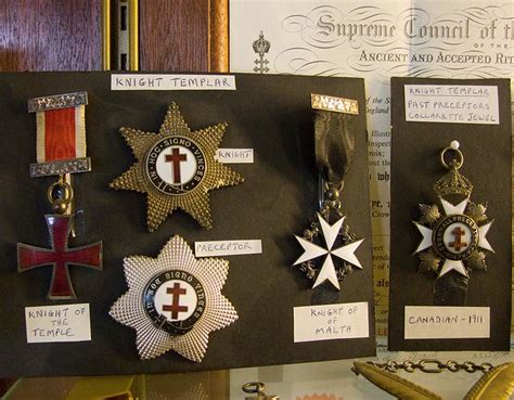 Knight Templar Masonic Medals And Insignia In An Exhibitio Flickr