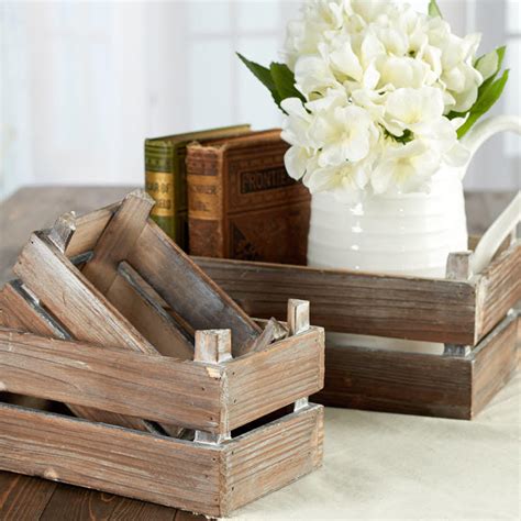Home décor products on sale. Rustic Farmhouse Wood Crate Set - Decorative Containers ...