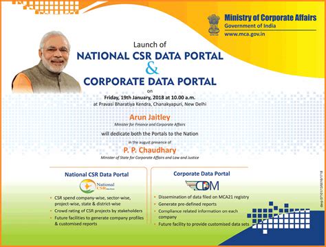 Ministry Of Corporate Affairs Launch Of National Csr Data Portal And 