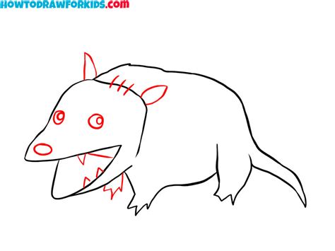 How To Draw An Opossum Easy Drawing Tutorial For Kids