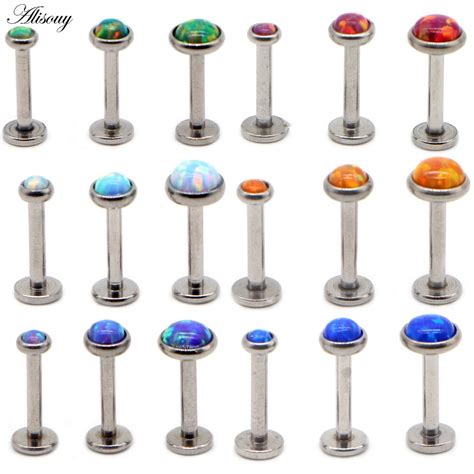 Lot Pcs Opal Stone Labret Monroe Lip Stud Ear Piercing Cartilage