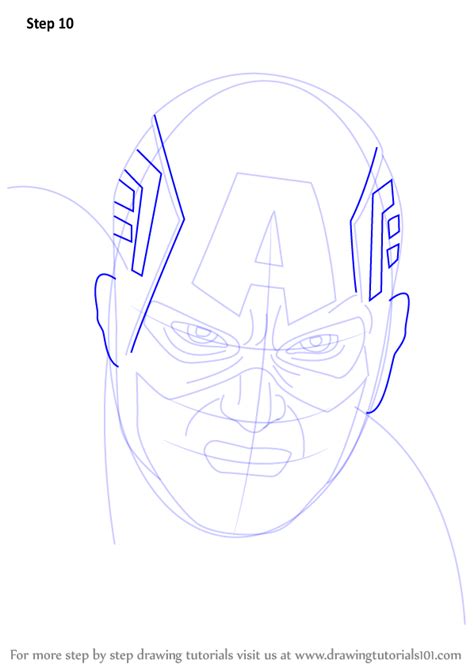 Learn How To Draw Captain America Face Captain America Step By Step