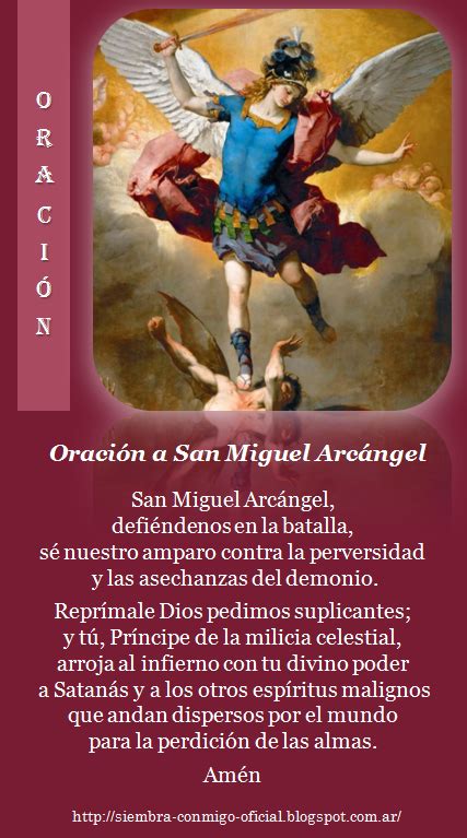 Oración A San Miguel Arcángel Catholic Prayers Daily Spanish Prayers