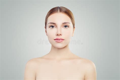 Female Model Face Eyes Closed Young Perfect Woman With Healthy Skin