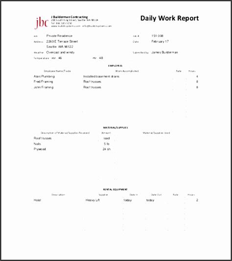 10 Department Daily Report Template Sampletemplatess Sampletemplatess