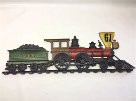 vintage sexton cast aluminum 27” locomotive wall plaque 24 99 picclick