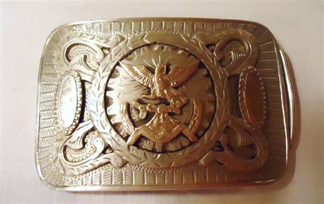 Mexico 950 Silver Belt Buckle With Gold From A Coin I Bought 40