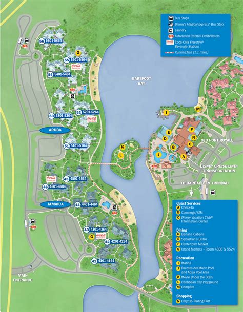 Photos New Guide Map For Disneys Caribbean Beach Resort
