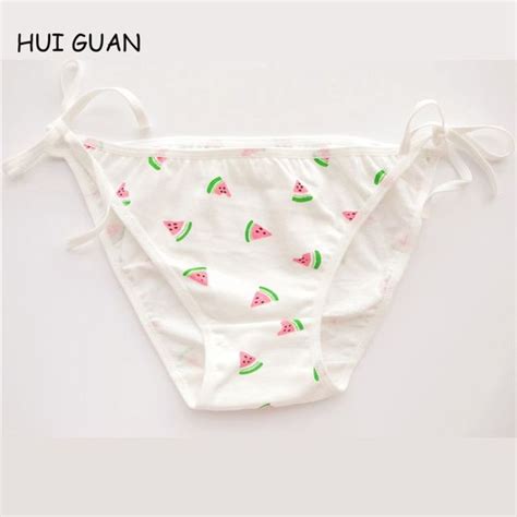Hui Guan Sexy Strawberry Fuirt Cute Girl Underwear Lingerie Women Fashion Cartoon Cotton Panties