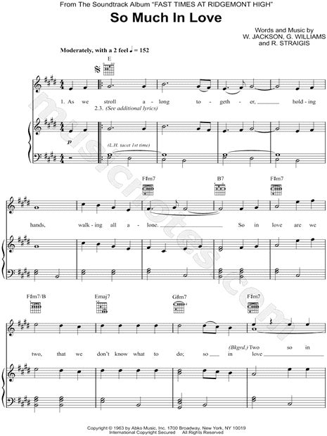 The Tymes So Much In Love Sheet Music In E Major Transposable