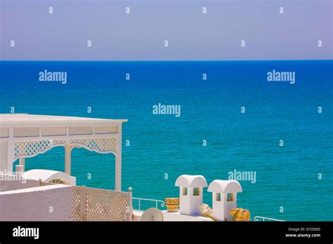 Villa Along The Beach Hammamet Tunisia Stock Photo Alamy