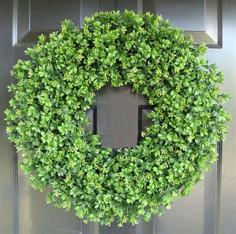 Handmade Extra Full Artificial Boxwood Wreath Front Door Etsy