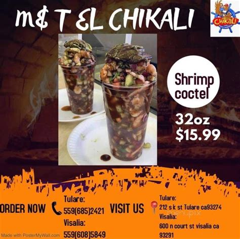 Online Menu Of Mariscos Y Tacos El Chikali Visalia Ca