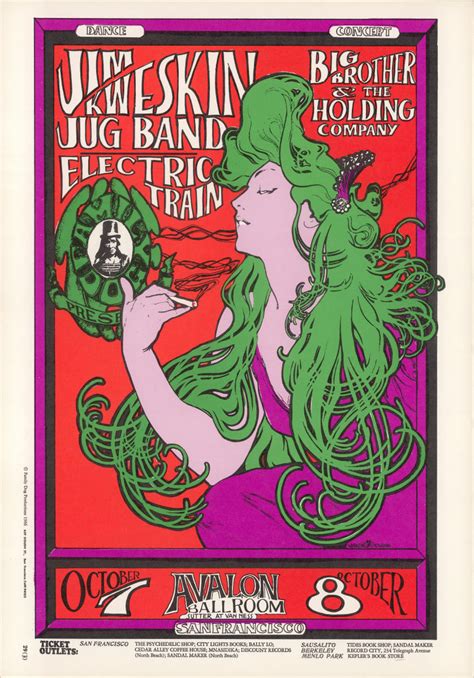 Jim Kweskin Jug Band Vintage Concert Poster From Avalon Ballroom Oct At Wolfgang S