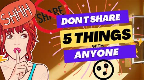 don t share these 5 things with anyone 😳 youtube