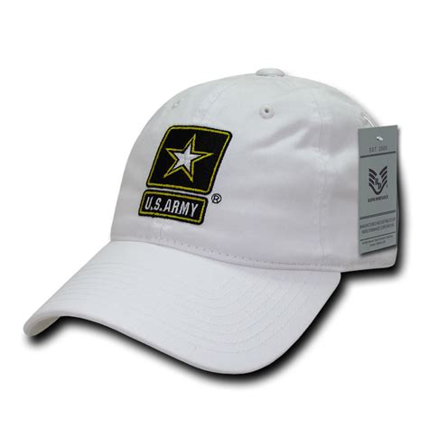 S78 Us Army Caps Army Star Logo Relaxed Cotton White