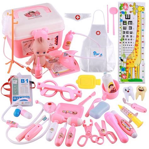 37pcs Kids Toys Doctor Set Baby Suitcases Medical Kit Cosplay Dentist