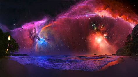 Galaxy Background Beaches Wallpaper