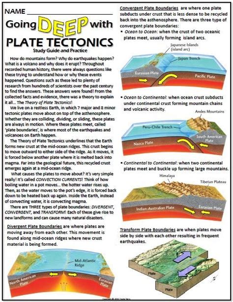 Practice for your speaking exam. Worksheet: Plate Tectonics Study Guide and Practice ...