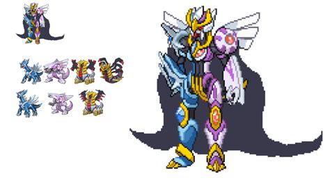 Creation Trio Pokemon Fusion Sprite Dialga Palkia Giratina