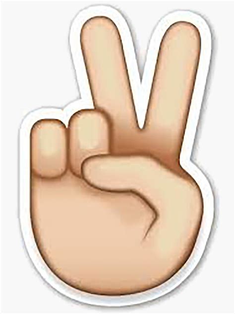 Peace Sign Emoji Sticker By Idkbutpuppies Redbubble