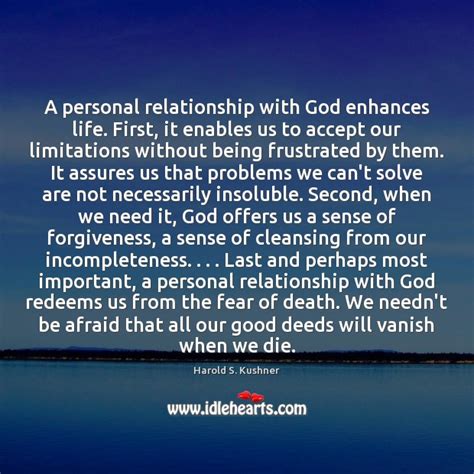 A Personal Relationship With God Enhances Life First It Enables Us To