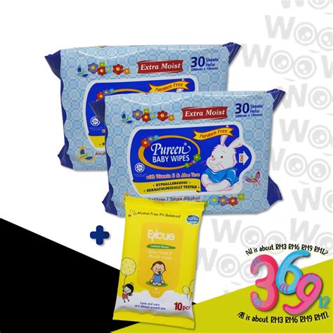 Pureen Wet Tissue Baby Wipes Blue S X Excue Hand Mouth Wipes S Shopee Malaysia
