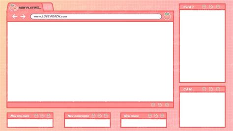 Twitch Pink Aesthetic Pixel Computer Customizable Screen Overlay Set