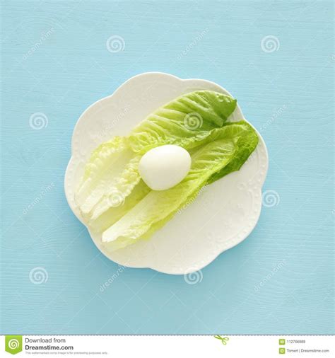 lettuce end eggs top view jewish pesah celebration symbols and x28 jewish passover holidayand x29