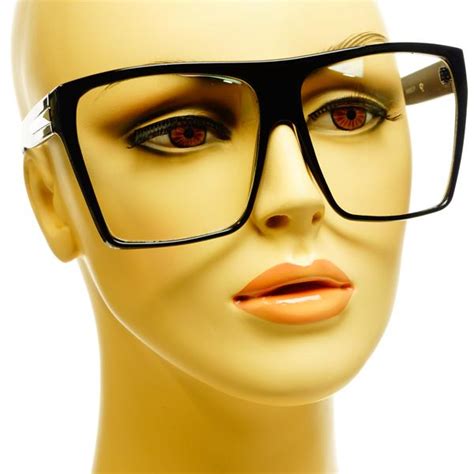 large retro vintage style nerd geek square flat top clear glasses frames black ebay