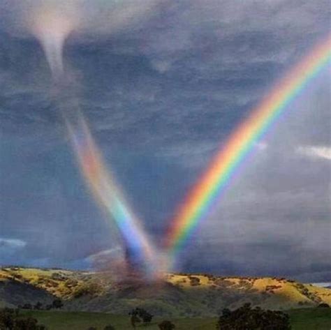 Tornadoes and rainbows are rare enough by themselves in any given location, but in germany on thursday, the two phenomena appeared at the same time and were captured in stunning photos shared on. rainbow nature tornado lightning weather carlboygenius •