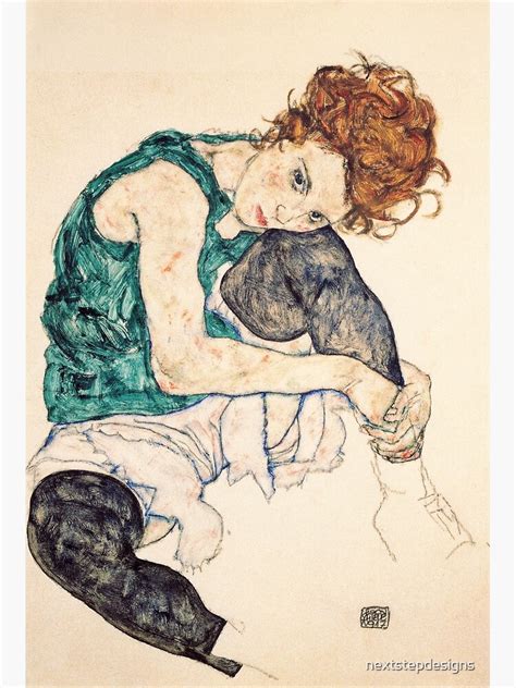 Artwork Seated Woman With Bent Knees By Egon Schiele Art Print For