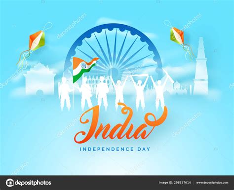 India Happy Independence Day Poster Or Banner Design With Army S Stock